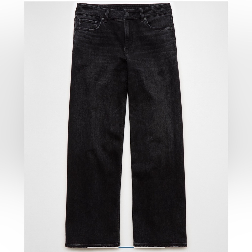 American Eagle Outfitters Black Dreamy Drape Baggy Jeans